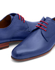 Paul Parkman Blue Hand Painted Derby Shoes (ID
