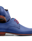Paul Parkman Blue Hand Painted Derby Shoes (ID