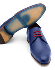 Paul Parkman Blue Hand Painted Derby Shoes (ID