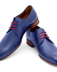 Paul Parkman Blue Hand Painted Derby Shoes (ID