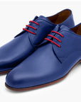 Paul Parkman Blue Hand Painted Derby Shoes (ID