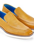 Paul Parkman Men's Smart Casual Perforated Leather Loafers Beige (ID