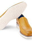 Paul Parkman Men's Smart Casual Perforated Leather Loafers Beige (ID
