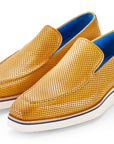 Paul Parkman Men's Smart Casual Perforated Leather Loafers Beige (ID
