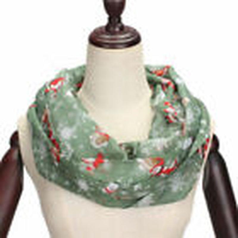 Womens Ladies Christmas Festive Scarf Santa Claus Snowman Print Winter Gifts UK - Toi ‘n’ Moi Ltd