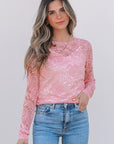 Blossom Floral Lace Sheer Long Sleeve Top - Toi ‘n’ Moi Ltd