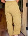 Beige Drawstring Adjusted Band High Waist Plus Size Pants - Toi ‘n’ Moi Ltd