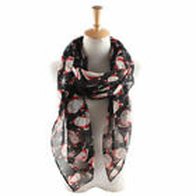 Womens Ladies Christmas Festive Scarf Santa Claus Snowman Print Winter Gifts UK - Toi ‘n’ Moi Ltd