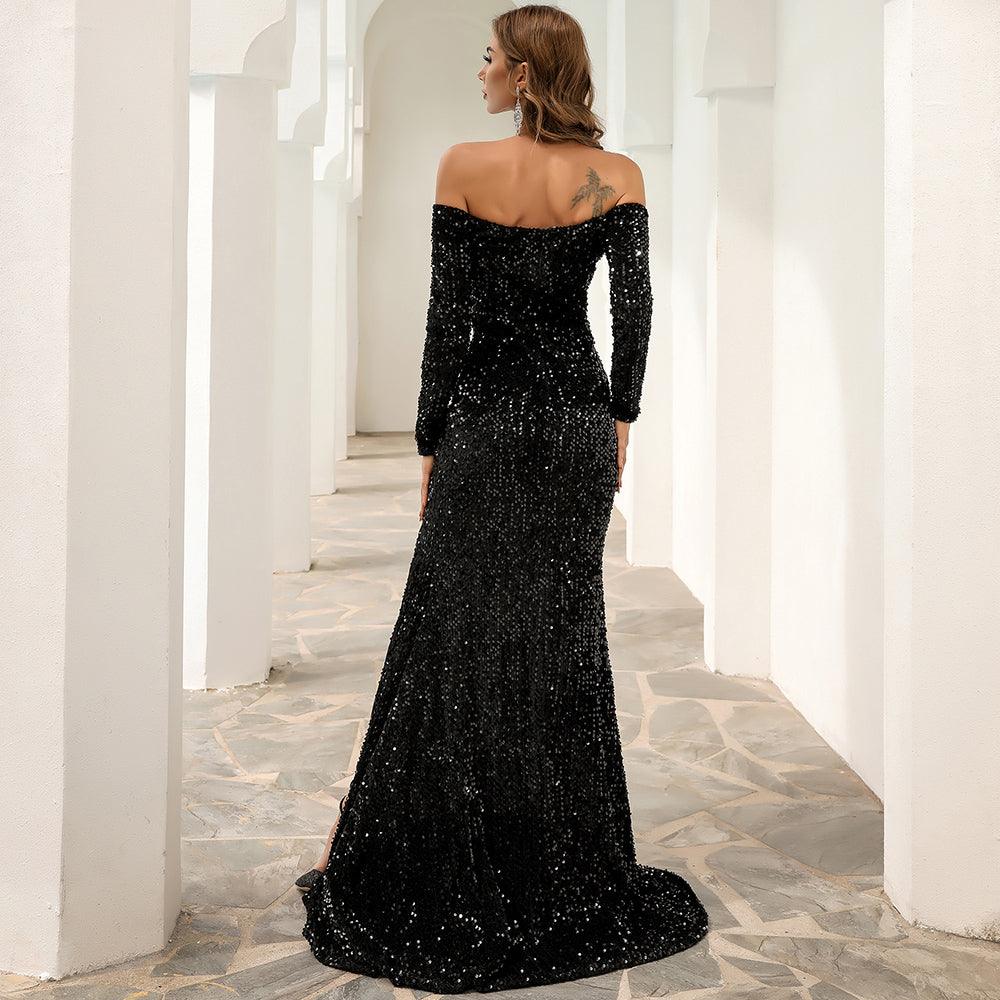 Blair Off Shoulder Sequin Gown - Toi ‘n’ Moi Ltd