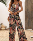Black Boho Belted Sleeveless Wide Leg Jumpsuit - Toi ‘n’ Moi Ltd