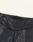 Black Crossed Dip Waist Sleek Leather Leggings - Toi ‘n’ Moi Ltd