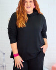 Black Textured Hoodie and Shorts Plus Size Two Piece Set - Toi ‘n’ Moi Ltd
