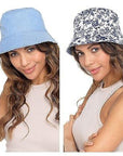 LADIES LIGHT DENIM BLUE BUCKET HAT SUN PROTECTION SUMMER BEACH FESTIVAL FISHING - Toi ‘n’ Moi Ltd