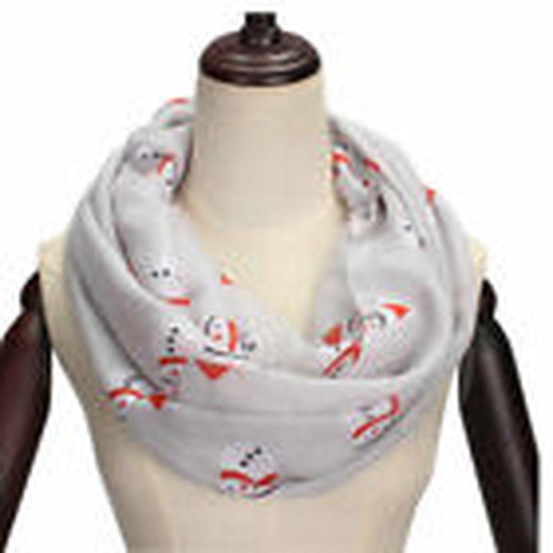Womens Ladies Christmas Festive Scarf Santa Claus Snowman Print Winter Gifts UK - Toi ‘n’ Moi Ltd