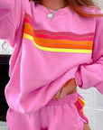 Beau Blue Striped Accent Pullover and Shorts Two Piece Casual Set - Toi ‘n’ Moi Ltd