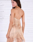 Beige Fringe Play Suit - Toi ‘n’ Moi Ltd