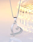 925 Sterling Silver Crystal Heart Pendant Necklace Women Girls Jewellery Gift - Toi ‘n’ Moi Ltd