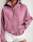 Sweat-shirt à col montant avec fermeture éclair et doublure polaire Phalaenopsis