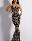 Black Embellished Sequin Gown - Toi ‘n’ Moi Ltd