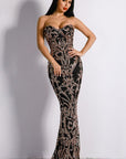 Black Embellished Sequin Gown - Toi ‘n’ Moi Ltd