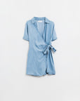 Blue Tencel Denim Wrap Front Jumpsuit - Toi ‘n’ Moi Ltd