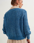 Button Through Cardigan in Blue