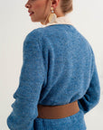 Button Through Cardigan in Blue