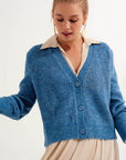 Button Through Cardigan in Blue