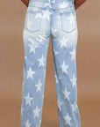 Beau Blue High Waist Star Pattern Plus Size Jeans - Toi ‘n’ Moi Ltd
