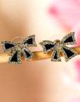 Black Rhinestone Bowknot Stud Earrings - Toi ‘n’ Moi Ltd
