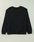 Black Solid Crew Neck Drop Shoulder Plus Size Sweatshirt - Toi ‘n’ Moi Ltd