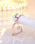 925 Sterling Silver Crystal Heart Pendant Necklace Women Girls Jewellery Gift - Toi ‘n’ Moi Ltd