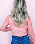 Blossom Floral Lace Sheer Long Sleeve Top - Toi ‘n’ Moi Ltd