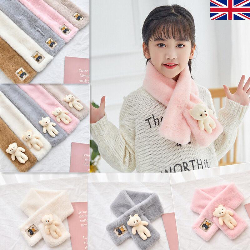 Fur Plush Thicken Kids Gift Plush Scarf Warm Bib Bear Cross Scarf Neckerchief UK - Toi ‘n’ Moi Ltd