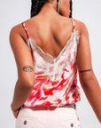 Cami With Lace Trim White and Fuchsia - Toi ‘n’ Moi Ltd