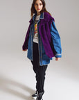 Gilet ouvert à chevrons avec col style châle en violet