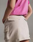 Cargo Mini Skirt in Beige