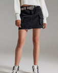 Cargo Mini Skirt in Black
