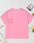 Bonbon Corded Patchwork Pocketed Plus Size T Shirt - Toi ‘n’ Moi Ltd