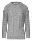 Women Long Sleeve Chunky Cable Knitted Crew Neck Winter Sweater Jumper Top - Toi ‘n’ Moi Ltd