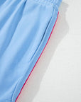 Beau Blue Striped Accent Pullover and Shorts Two Piece Casual Set - Toi ‘n’ Moi Ltd