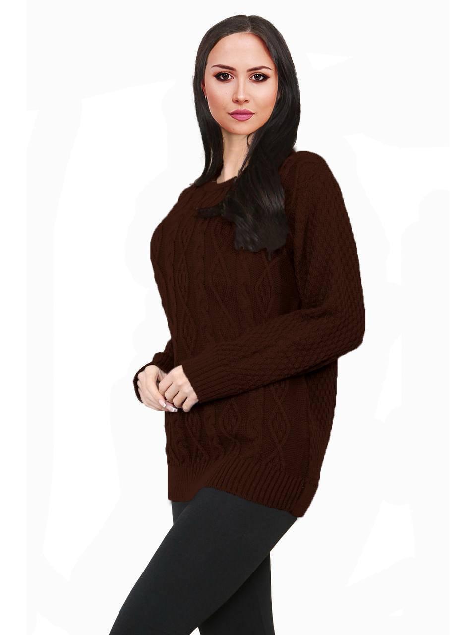 Women Long Sleeve Chunky Cable Knitted Crew Neck Winter Sweater Jumper Top - Toi ‘n’ Moi Ltd