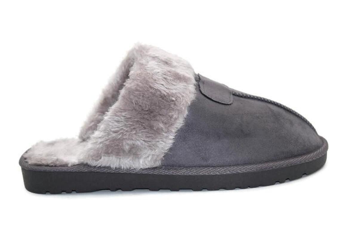WOMENS LADIES FAUX FUR LINED SLIP on COMFY WARM WINTER SLIPPERS MULES SHOES SIZE - Toi ‘n’ Moi Ltd