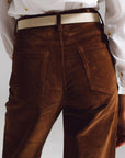 Cropped Cord Pants in Brown