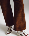 Cropped Cord Pants in Brown