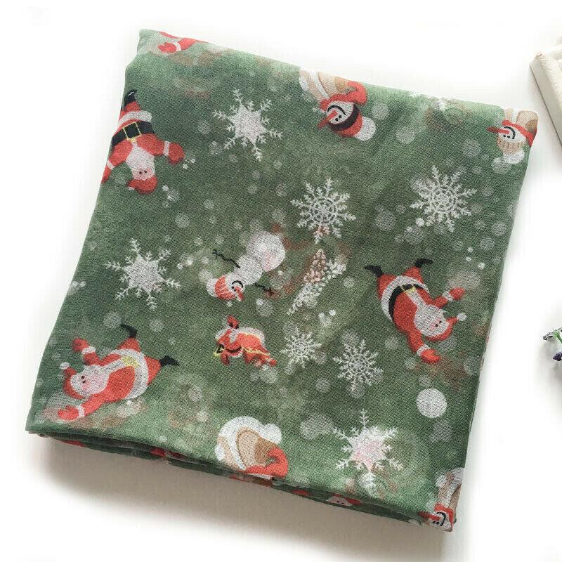 Womens Ladies Christmas Festive Scarf Santa Claus Snowman Print Winter Gifts UK - Toi ‘n’ Moi Ltd