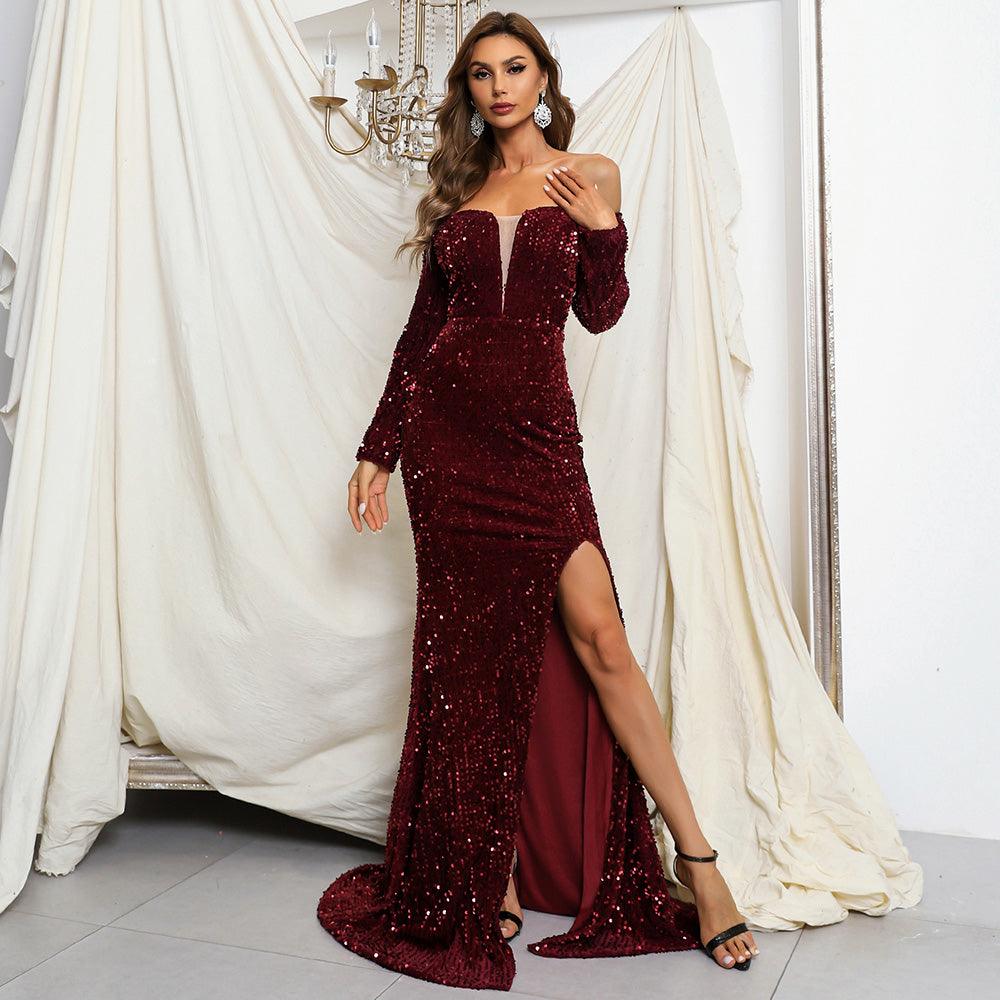 Blair Off Shoulder Sequin Gown - Toi ‘n’ Moi Ltd