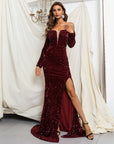 Blair Off Shoulder Sequin Gown - Toi ‘n’ Moi Ltd