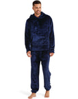 Snuggaroo Mens Soft Fleece Hooded Pjs Pyjama Bottoms Top Loungewear Set - Toi ‘n’ Moi Ltd