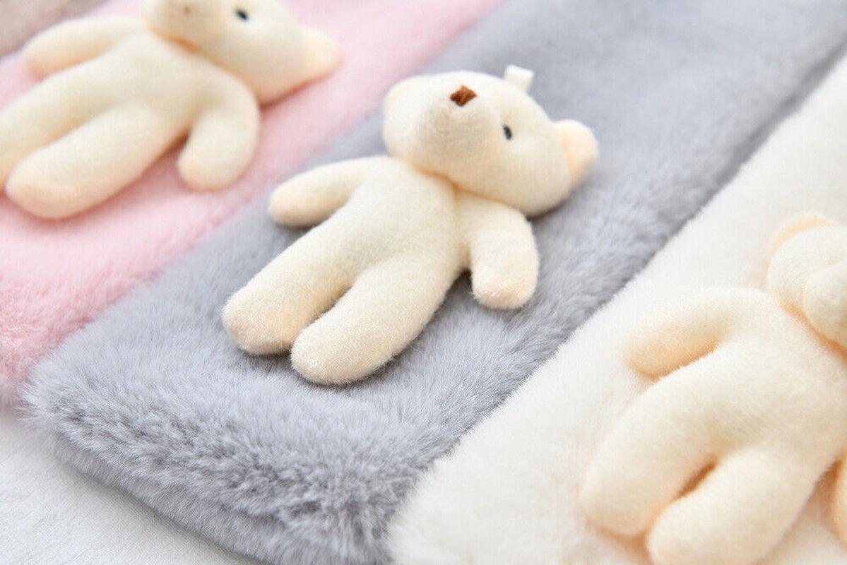 Fur Plush Thicken Kids Gift Plush Scarf Warm Bib Bear Cross Scarf Neckerchief UK - Toi ‘n’ Moi Ltd